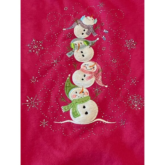 Vintage 90s Decorated Originals Womens Grannycore Snowman Christmas Sweatshirt - Picture 4 of 5